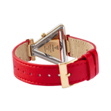  Shop Authentic Guess Fame Quartz Gold Dial Red Leather Strap Watch For Women - GW0504L2 - Luxxuri