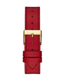  Shop Authentic Guess Fame Quartz Gold Dial Red Leather Strap Watch For Women - GW0504L2 - Luxxuri