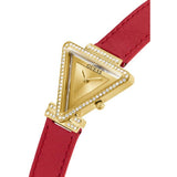  Shop Authentic Guess Fame Quartz Gold Dial Red Leather Strap Watch For Women - GW0504L2 - Luxxuri