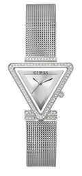 Guess Quartz Silver Dial Silver Mesh Strap Watch For Women - GW050L1