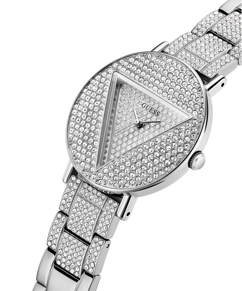 Guess Trend Diamonds Silver Dial Silver Steel Strap Watch for Women - GW0512L1