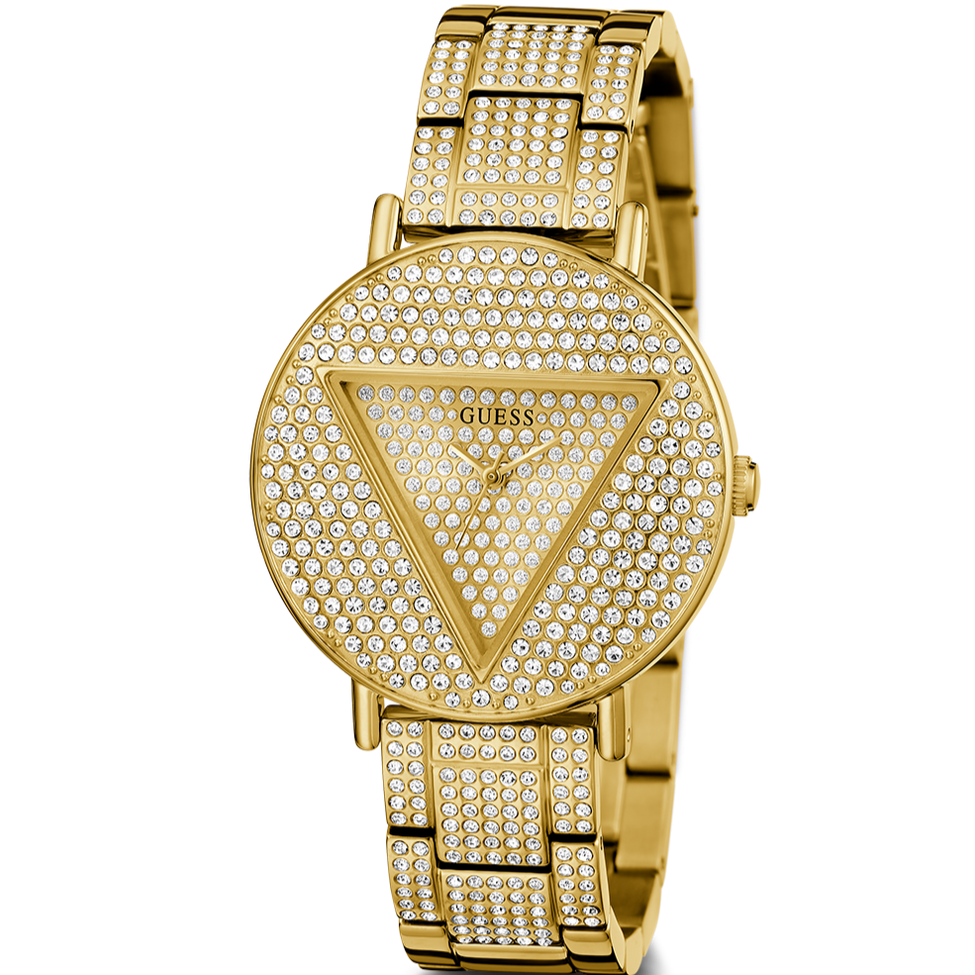  Shop Authentic Guess Trend Diamonds Gold Dial Gold Steel Strap Watch for Women - GW0512L2 - Luxxuri