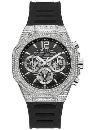  Shop Authentic Guess Momentum Chronograph Crystals Black Dial Black Silicone Strap Watch For Men - GW0518G1 - Luxxuri