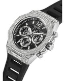  Shop Authentic Guess Momentum Chronograph Crystals Black Dial Black Silicone Strap Watch For Men - GW0518G1 - Luxxuri