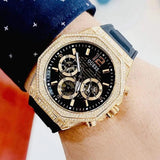  Shop Authentic Guess Momentum Chronograph Diamonds Black Dial Black Silicone Strap Watch For Men - GW0518G2 - Luxxuri