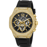  Shop Authentic Guess Momentum Chronograph Diamonds Black Dial Black Silicone Strap Watch For Men - GW0518G2 - Luxxuri