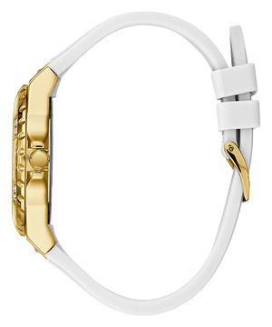  Shop Authentic Guess Multifunction Gold Dial White Rubber Strap Watch for Women - GW0519L2 - Luxxuri
