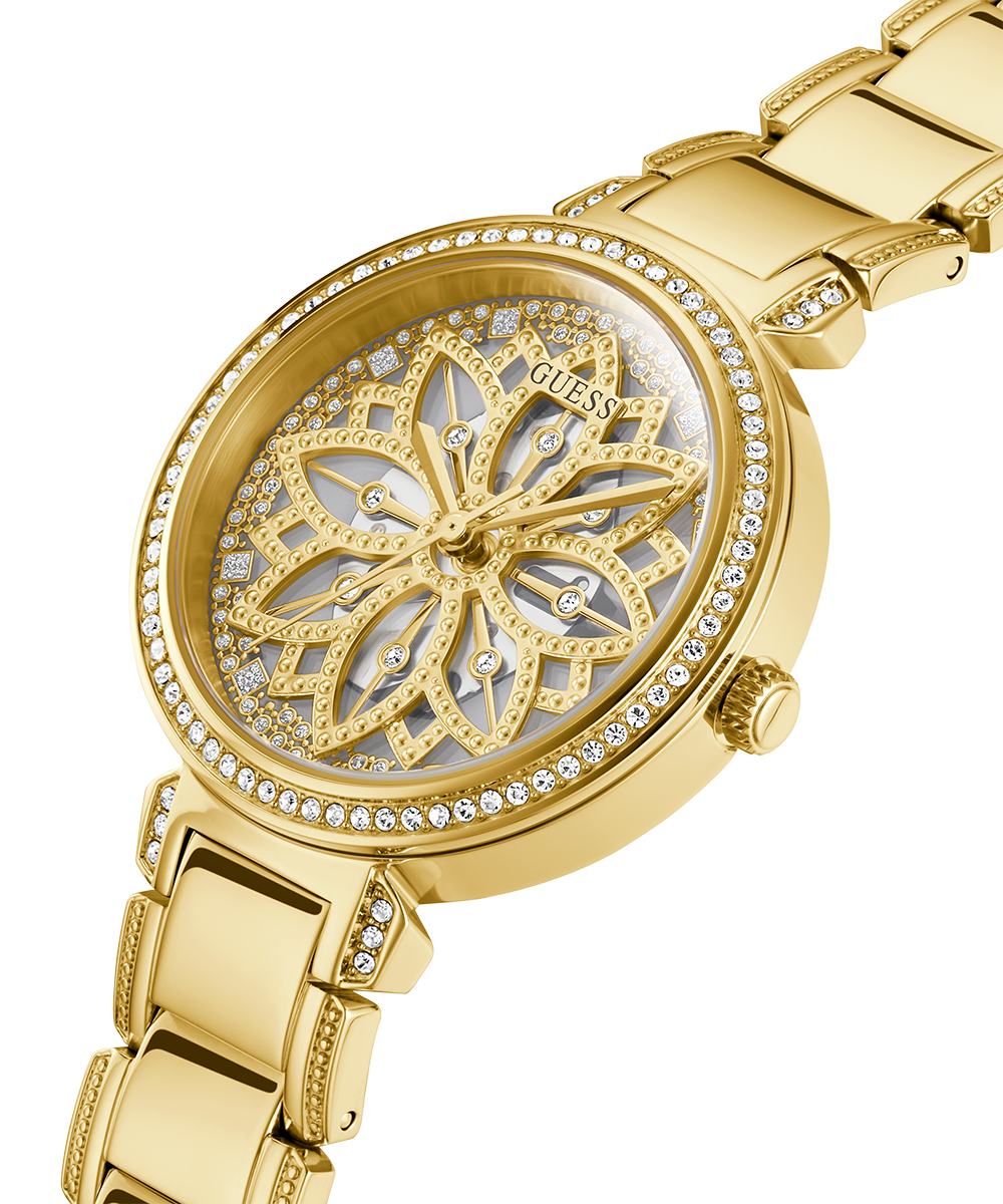  Shop Authentic Guess Lily Quartz Gold Dial Gold Steel Strap Watch For Women - GW0528L2 - Luxxuri