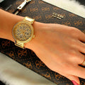  Shop Authentic Guess Lily Quartz Gold Dial Gold Steel Strap Watch For Women - GW0528L2 - Luxxuri