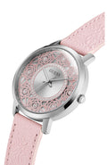  Shop Authentic Guess Dahlia Analog Silver Dial Pink Leather Strap Watch for Women - GW0529L1 - Luxxuri