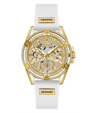  Shop Authentic Guess Queen Quartz Gold Dial White Silicone Strap Watch For Women - GW0536L2 - Luxxuri