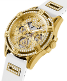  Shop Authentic Guess Queen Quartz Gold Dial White Silicone Strap Watch For Women - GW0536L2 - Luxxuri