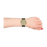  Shop Authentic Guess Queen Quartz Gold Dial Black Silicone Strap Watch For Women - GW0536L3 - Luxxuri