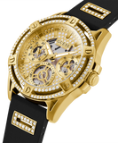  Shop Authentic Guess Queen Quartz Gold Dial Black Silicone Strap Watch For Women - GW0536L3 - Luxxuri