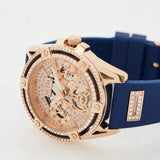  Shop Authentic Guess Queen Quartz Crystals Rose Gold Dial Blue Silicone Strap Watch For Women - GW0536L5 - Luxxuri