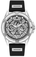  Shop Authentic Guess King Quartz Crystals Silver Dial Black Silicone Strap Watch For Men - GW0537G1 - Luxxuri