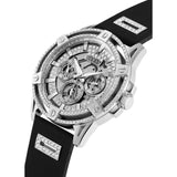  Shop Authentic Guess King Quartz Crystals Silver Dial Black Silicone Strap Watch For Men - GW0537G1 - Luxxuri