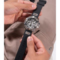  Shop Authentic Guess King Quartz Crystals Silver Dial Black Silicone Strap Watch For Men - GW0537G1 - Luxxuri