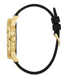  Shop Authentic Guess King Quartz Crystals Gold Dial Black Silicone Strap Watch For Men - GW0537G2 - Luxxuri