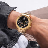  Shop Authentic Guess Edge Chronograph Black Dial Gold Steel Strap Watch For Men - GW0539G2 - Luxxuri