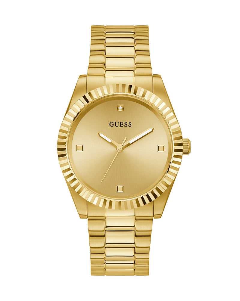  Shop Authentic Guess Connoisseur Analog Gold Dial Gold Steel Strap Watch For Men - GW0542G2 - Luxxuri