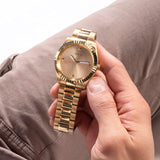  Shop Authentic Guess Connoisseur Analog Gold Dial Gold Steel Strap Watch For Men - GW0542G2 - Luxxuri