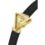  Shop Authentic Guess Fame Quartz Gold Dial Black Leather Strap Watch For Women - GW0548L3 - Luxxuri