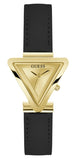  Shop Authentic Guess Fame Quartz Gold Dial Black Leather Strap Watch For Women - GW0548L3 - Luxxuri