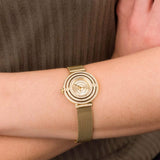  Shop Authentic Guess Dream Quartz Gold Dial Gold Mesh Strap Watch For Women - GW0550L2 - Luxxuri