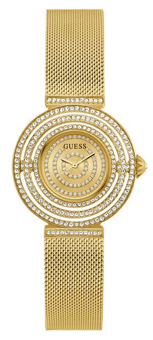  Shop Authentic Guess Dream Quartz Gold Dial Gold Mesh Strap Watch For Women - GW0550L2 - Luxxuri