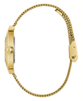 Guess Dream Quartz Gold Dial Gold Mesh Strap Watch For Women - GW0550L2