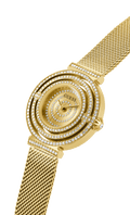 Guess Dream Quartz Gold Dial Gold Mesh Strap Watch For Women - GW0550L2