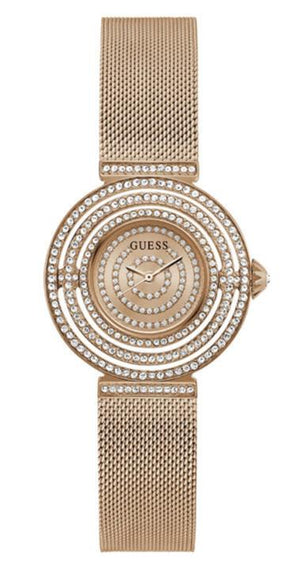  Shop Authentic Guess Dream Crystals Rose Gold Dial Rose Gold Mesh Bracelet Watch For Women - GW0550L3 - Luxxuri