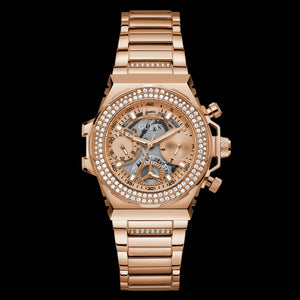  Shop Authentic Guess Fusion Chronograph Rose Gold Dial Rose Gold Steel Strap Watch for Women - GW0552L3 - Luxxuri