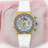  Shop Authentic Guess Fusion Chronograph White Dial White Leather Strap Watch For Women - GW0553L2 - Luxxuri