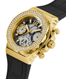  Shop Authentic Guess Fusion Chronograph Black Dial Black Leather Strap Watch For Women - GW0553L4 - Luxxuri