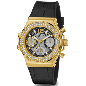  Shop Authentic Guess Fusion Chronograph Black Dial Black Leather Strap Watch For Women - GW0553L4 - Luxxuri