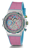  Shop Authentic Guess Fusion Chronograph Pink Dial Pink Leather Strap Watch for Women - GW0553L5 - Luxxuri