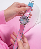  Shop Authentic Guess Fusion Chronograph Pink Dial Pink Leather Strap Watch for Women - GW0553L5 - Luxxuri