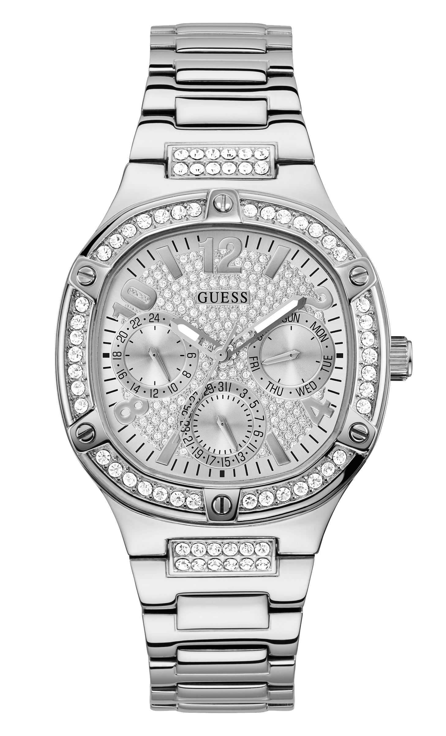  Shop Authentic Guess Duchess Quartz Silver Dial Silver Steel Strap Watch For Women - GW0558L1 - Luxxuri