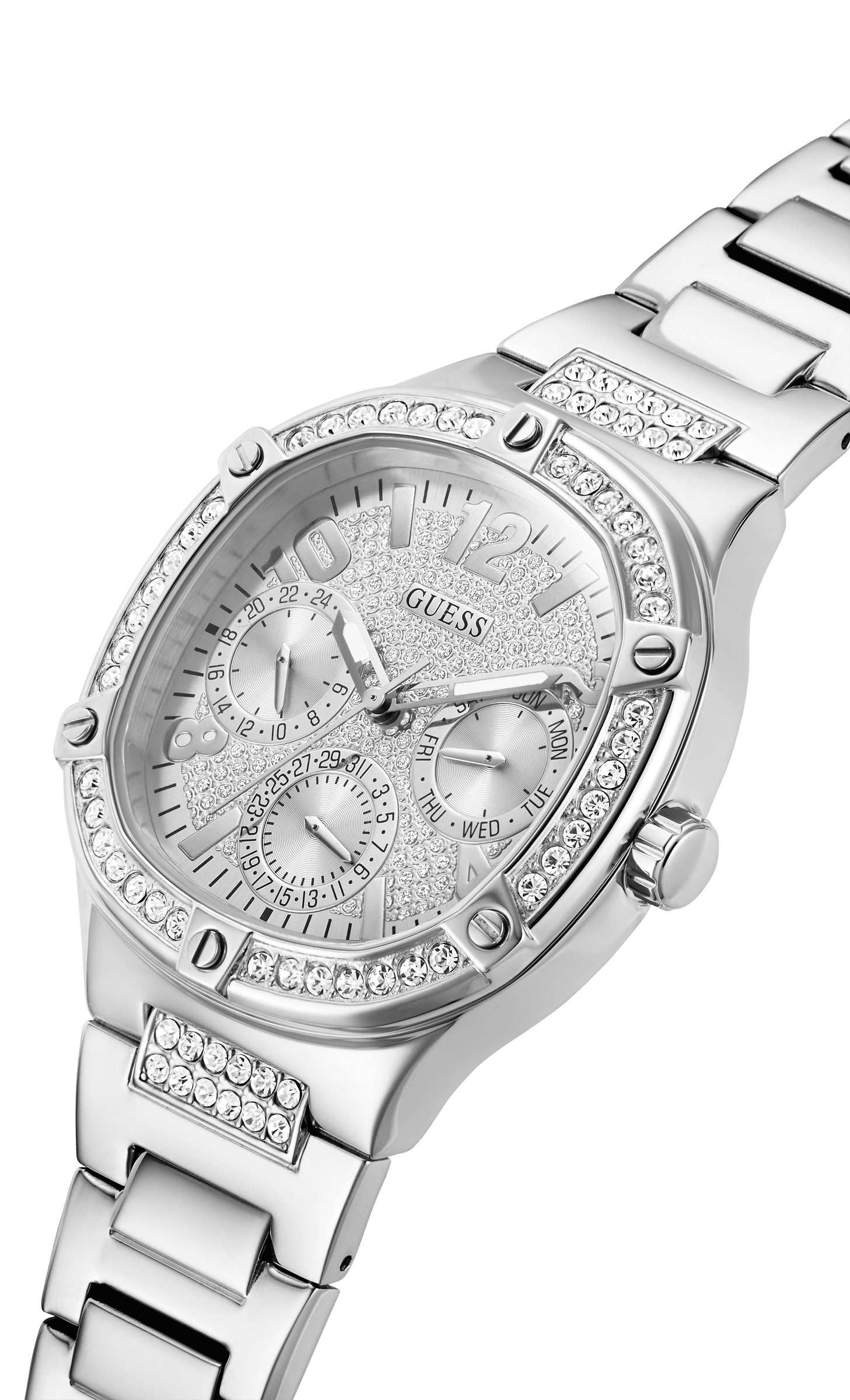  Shop Authentic Guess Duchess Quartz Silver Dial Silver Steel Strap Watch For Women - GW0558L1 - Luxxuri