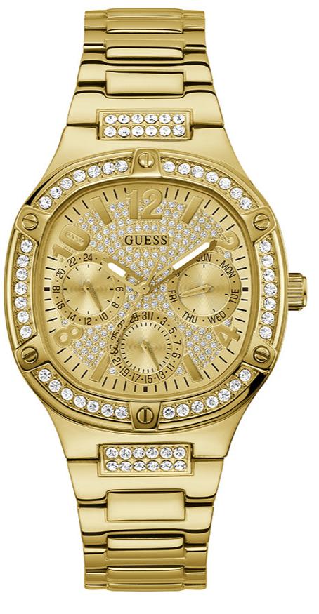 Shop Authentic Guess Duchess Quartz Gold Dial Gold Steel Strap Watch For Women - GW0558L2 - Luxxuri