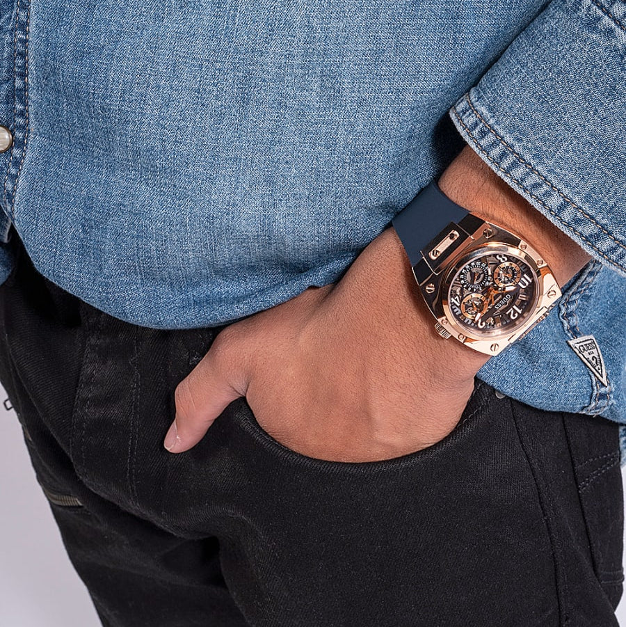  Shop Authentic Guess Prodigy Multifunction Navy Blue Dial Blue Silicone Strap Watch For Men - GW0569G3 - Luxxuri