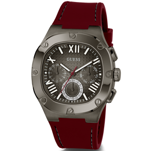 Shop Authentic Guess Headline Multifunction Grey Dial Burgundy Silicone Strap Watch For Men - GW0571G4 - Luxxuri