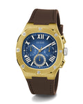  Shop Authentic Guess Headline Chronograph Blue Dial Brown Silicone Strap Watch For Men - GW0571G5 - Luxxuri
