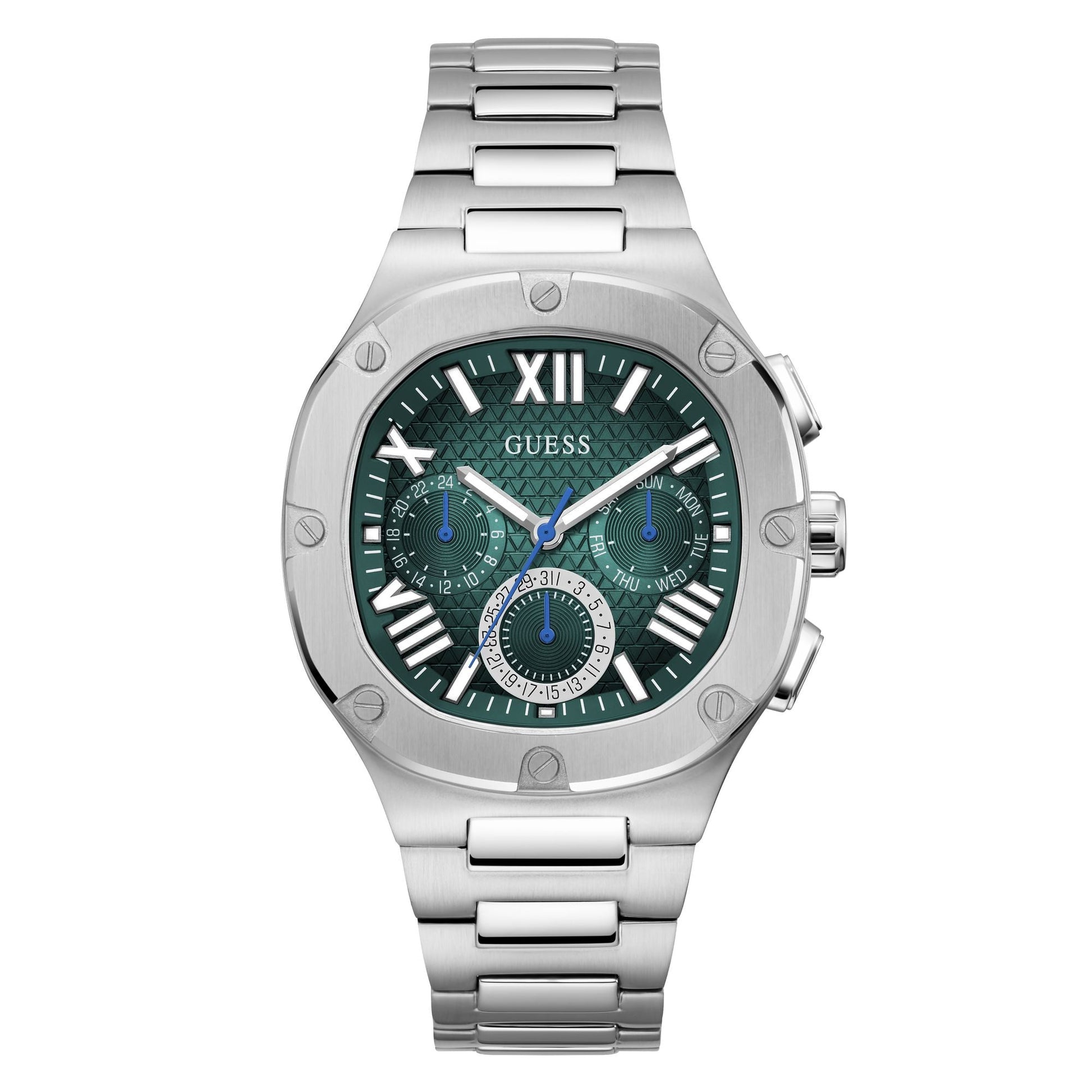  Shop Authentic Guess Headline Quartz Green Dial Silver Steel Strap Watch For Men - GW0572G6 - Luxxuri
