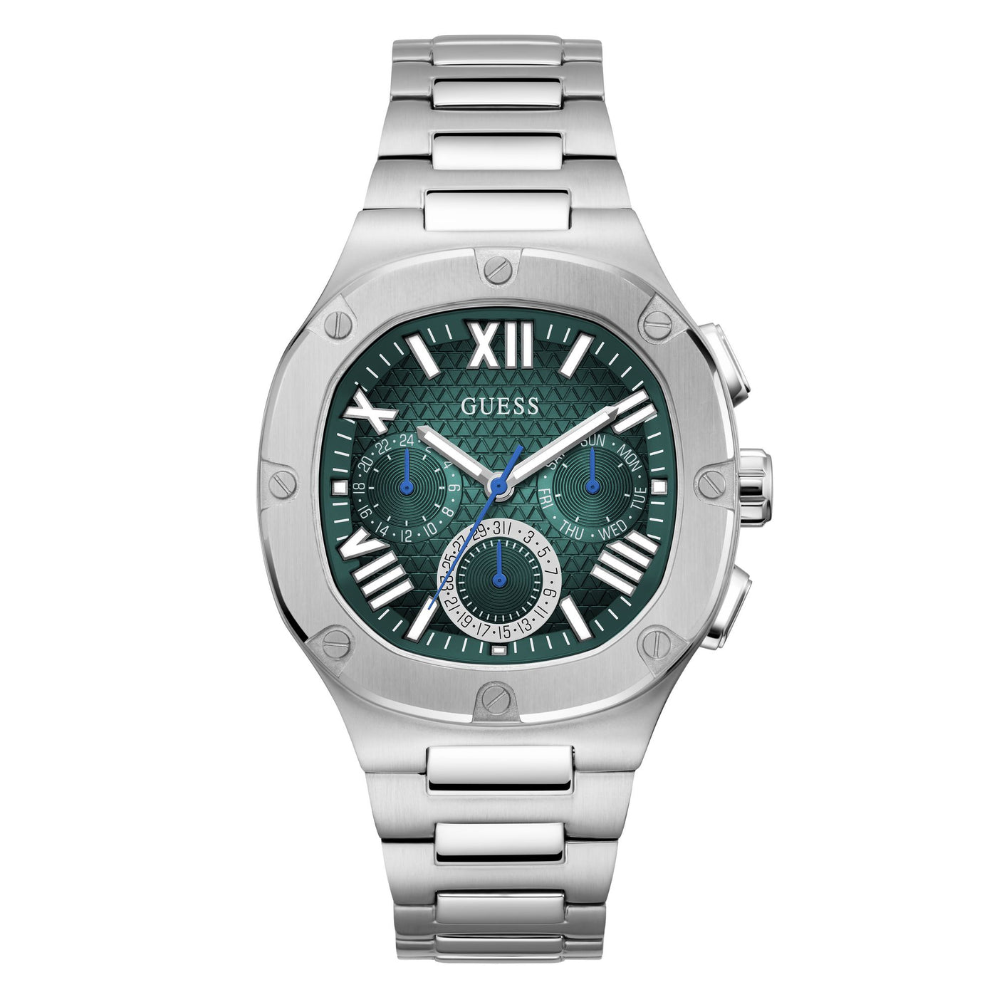  Shop Authentic Guess Headline Quartz Green Dial Silver Steel Strap Watch For Men - GW0572G6 - Luxxuri