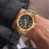  Shop Authentic Guess Asset Quartz Green Dial Gold Steel Strap Watch For Men - GW0575G2 - Luxxuri
