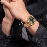  Shop Authentic Guess Asset Quartz Green Dial Gold Steel Strap Watch For Men - GW0575G2 - Luxxuri