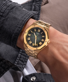  Shop Authentic Guess Asset Quartz Green Dial Gold Steel Strap Watch For Men - GW0575G2 - Luxxuri